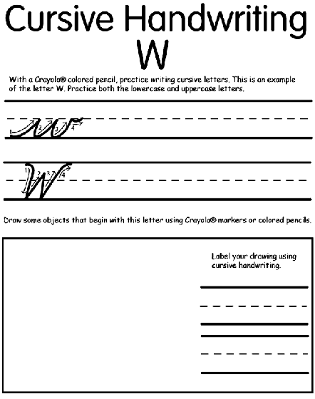Writing Cursive W Coloring Page | crayola.com